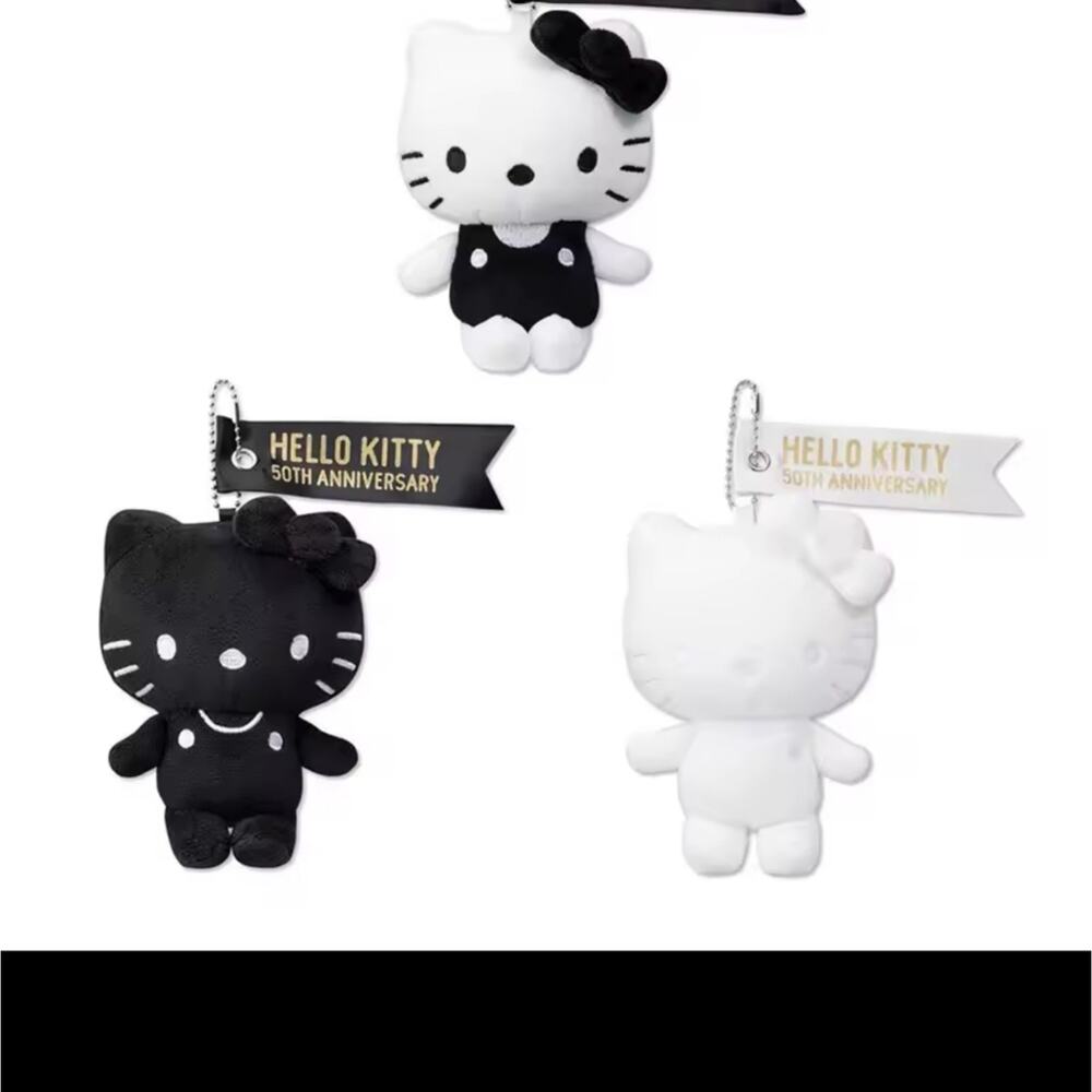 Hello Kitty 50th Anniversary Plush Keychain All White - Picture 5 of 6